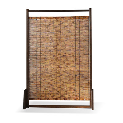 1 Panels Dark brown Solid Wood  Room Divider