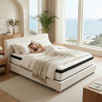 27cm Memory Foam Pocket Sprung Mattress, 2-Zone Pocket Spring for Safety & Support