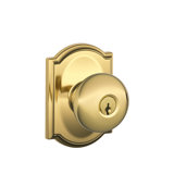 Plymouth Knob with Camelot Trim Keyed Entry Lock