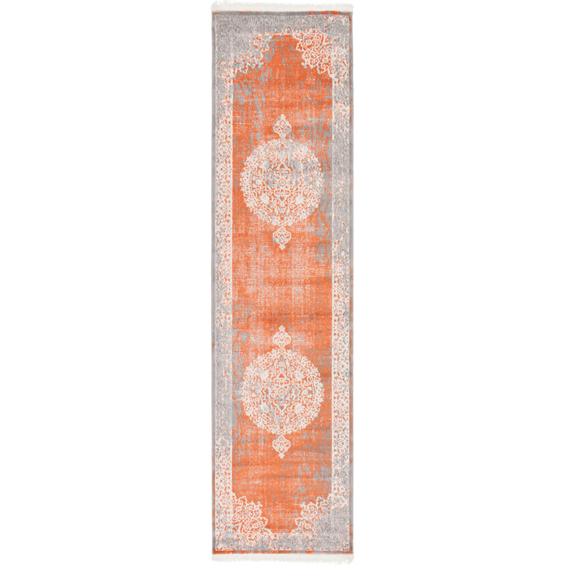Malynn Oriental Area Rug, Runner 2'7" x 10', Orange