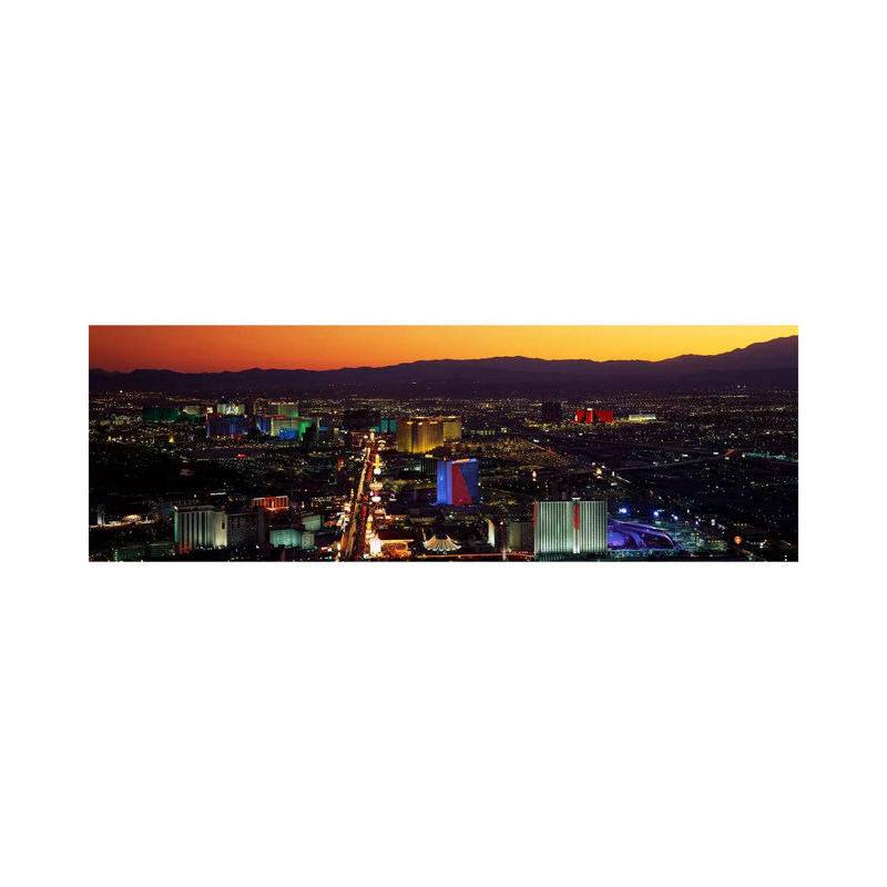 Hotels Las Vegas NV - Wrapped Canvas Panoramic Print, 121.92 cm H x 40.64 cm W x 1.91 cm D