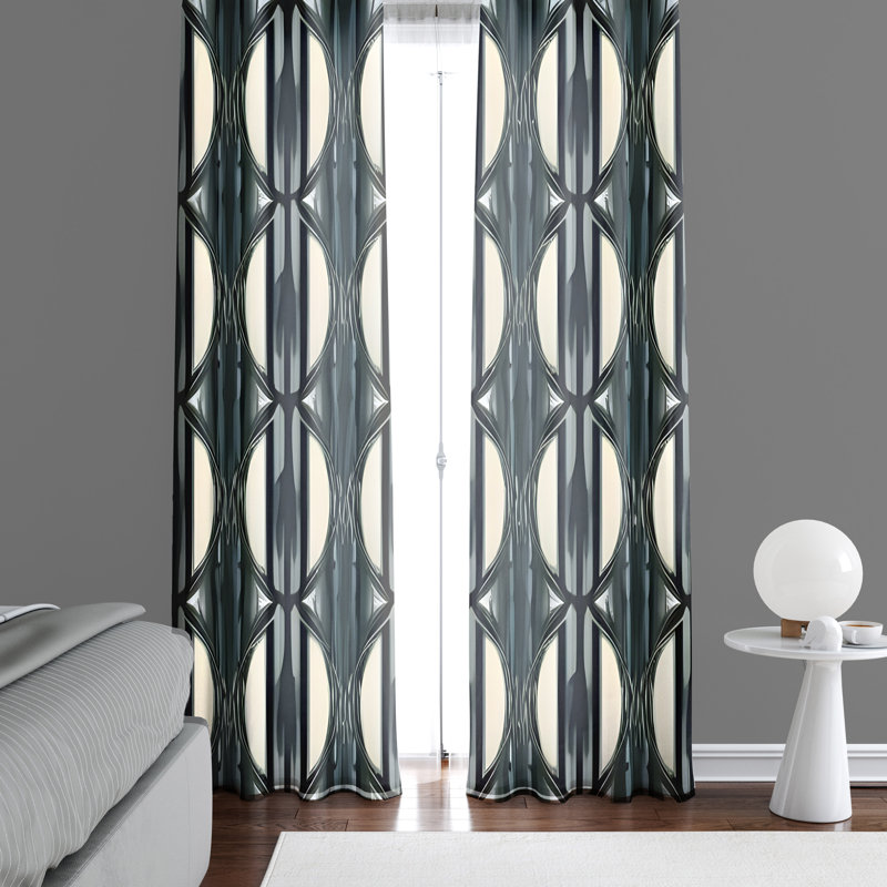 Paire de rideaux semi-transparents en polyester Bravar, L 56 po x L 78 po