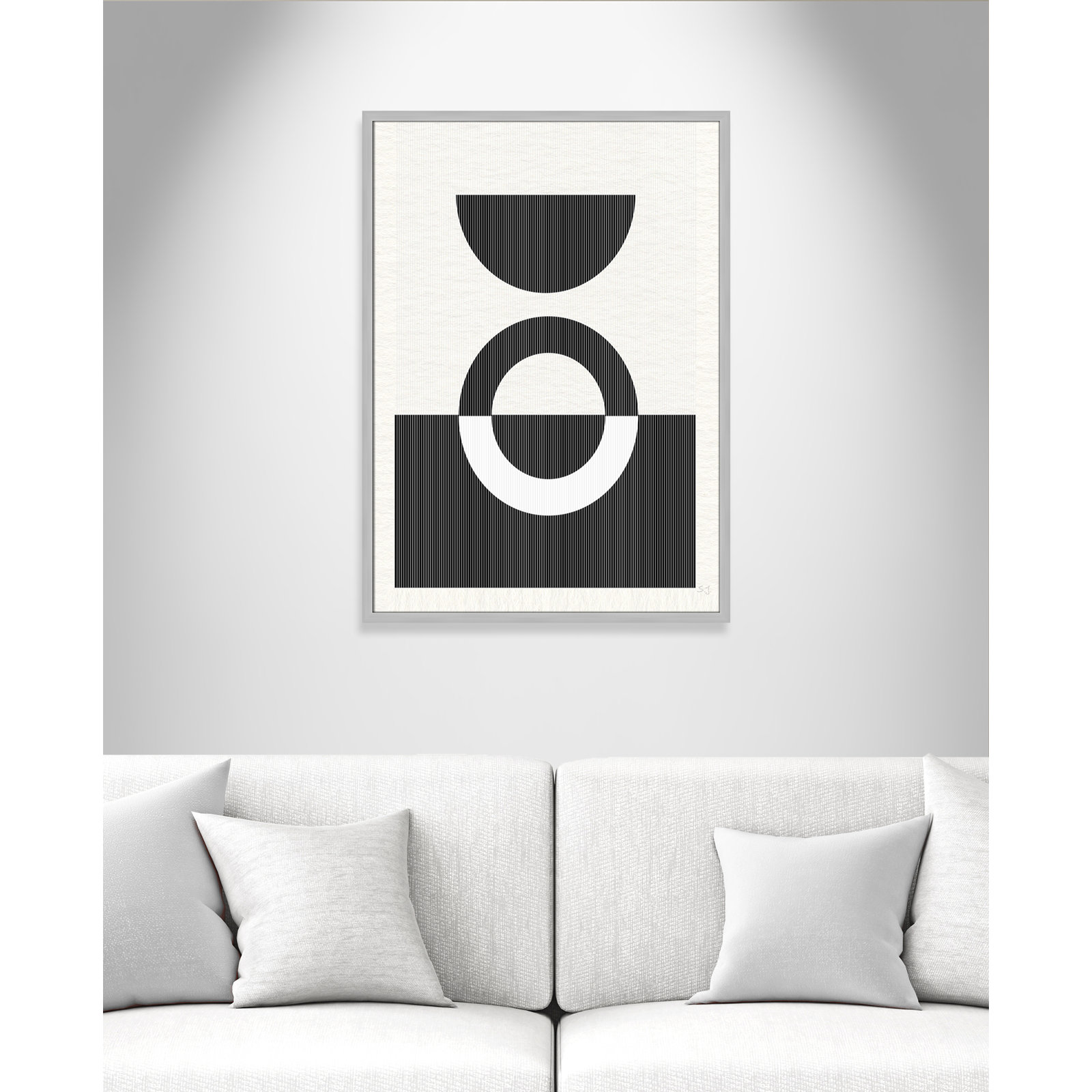 Eclipse III, Matte Silver Framed, 35.5" H x 25.5" W x 0.75" D
