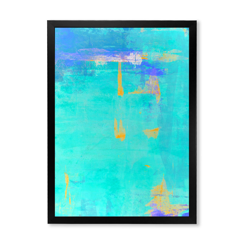 Art moderne gris et bleu II 2FDP47770, Toile encadrée noire, H 12 po x l 8 po x P 1 po