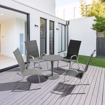 Ronda Stacking Patio Dining Armchair (Set of 4) by Ebern Designs