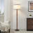 63” Standard Floor Lamp with Beige Fabric Shade