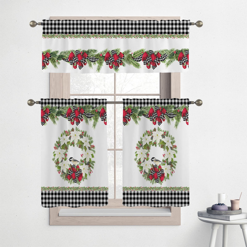 Christmas Trimmings Tailored Kitchen Curtain
