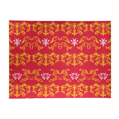 Tapis rouge / jaune Damask