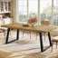Table de salle à manger rectangulaire en bois massif 63 "avec deux pieds en métal