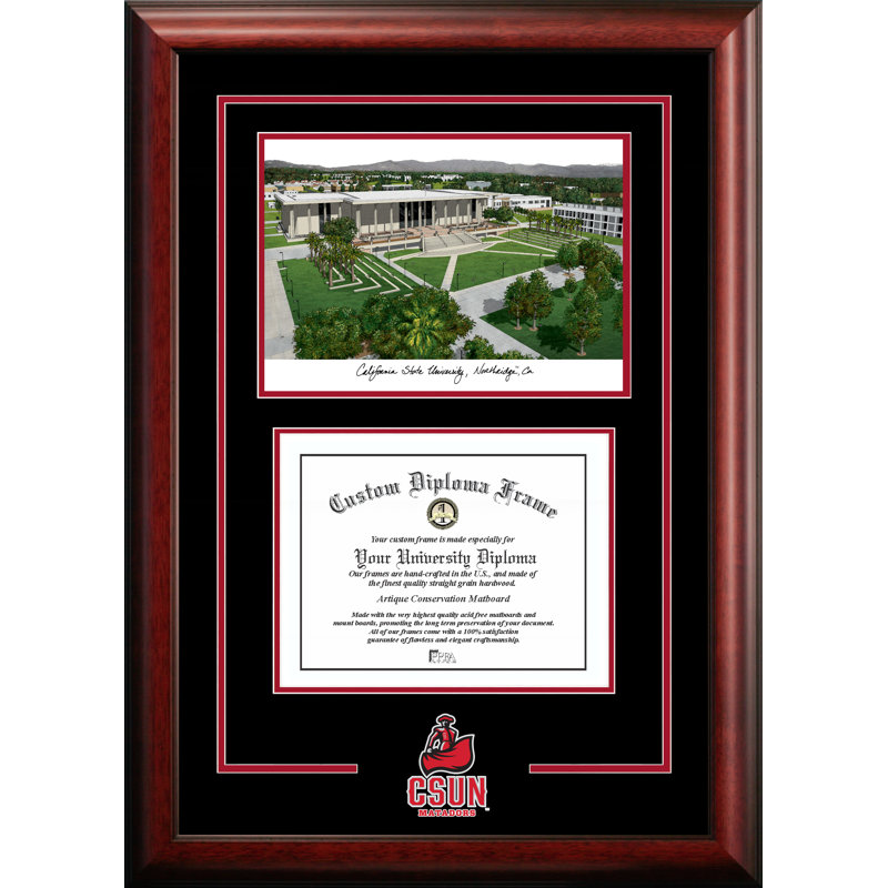 NCAA Cal State Northridge Matadors Spirit Graduate Diploma with Campus Images Lithograph Frame