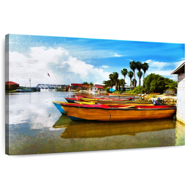 Mehar Jamaican River Boats, 8" H x 12" W