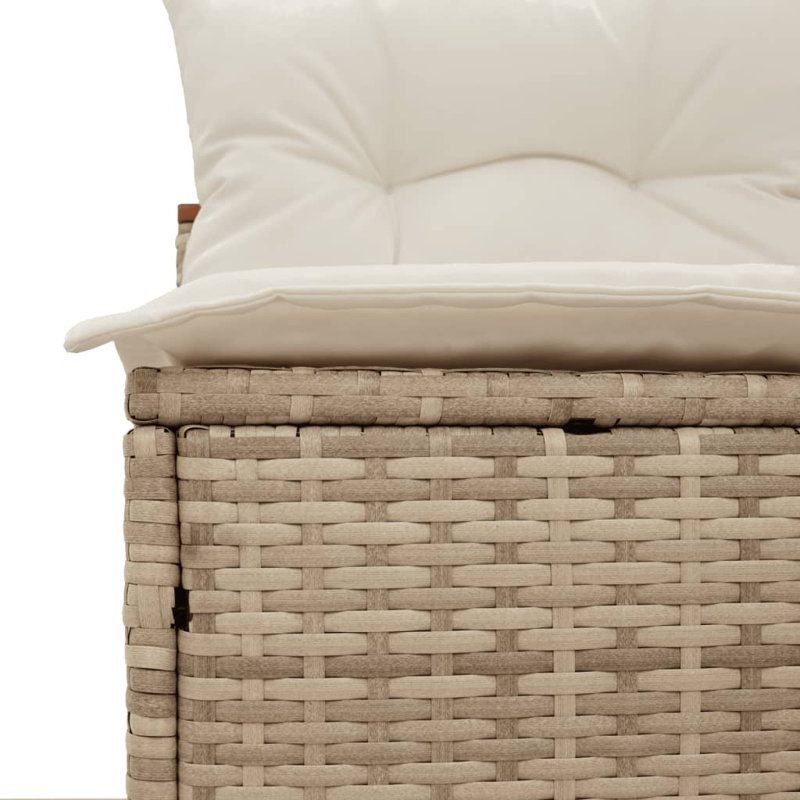 Causeuse d'extérieur avec coussins 21,3 po Sabiya, Naturel / Beige