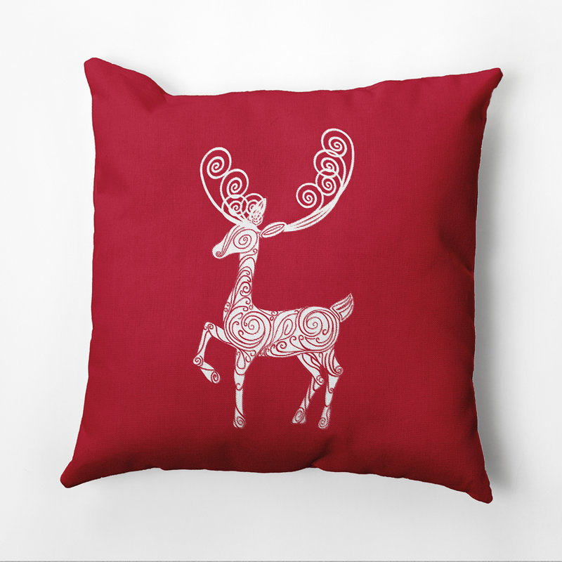 Reversible Throw Pillow, 20" x 20", Red