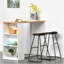 Modern Bar Table Counter Height Dining Table With 3 Storage Shelves For Kitchen, Dining Room, Living Room, White