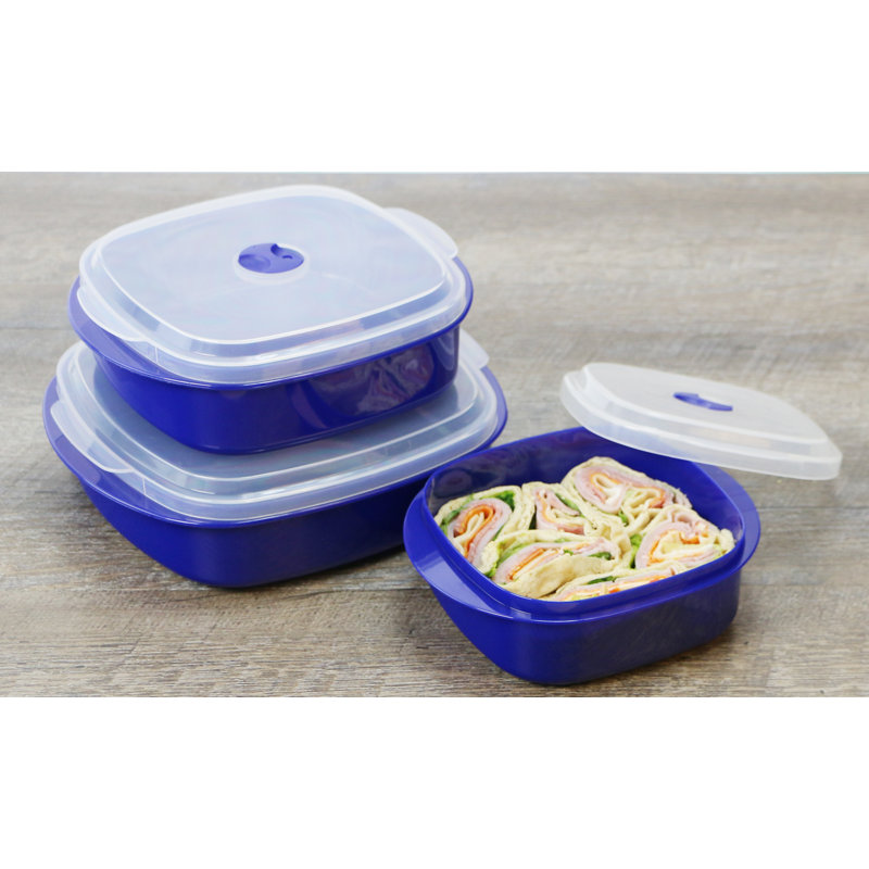 Ensemble de 3 contenants alimentaires Argelis, Indigo