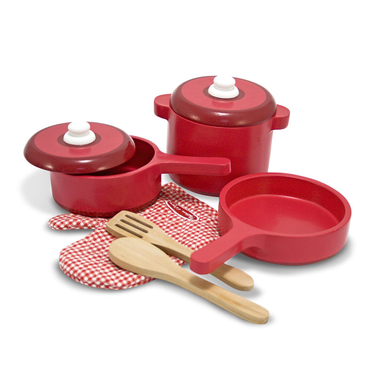 8 Piece Play Food Kitchen Pots and Pans Set