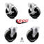 5 Inch Phenolic Wheel Swivel Bolt Hole Caster Set with 2 Brake Service Caster