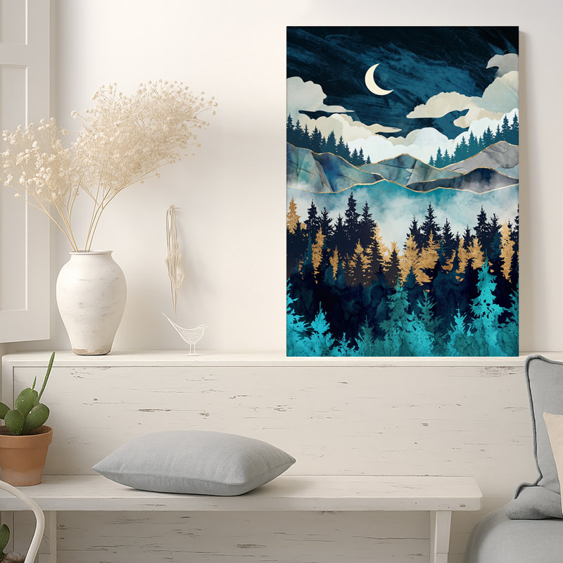 Art mural sur toile Blue Pine Forest, 30"H x 20"W