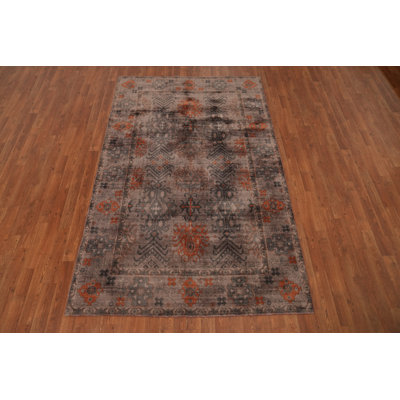 Geometric Transitional Oushak Room Size Area Rug 5x8