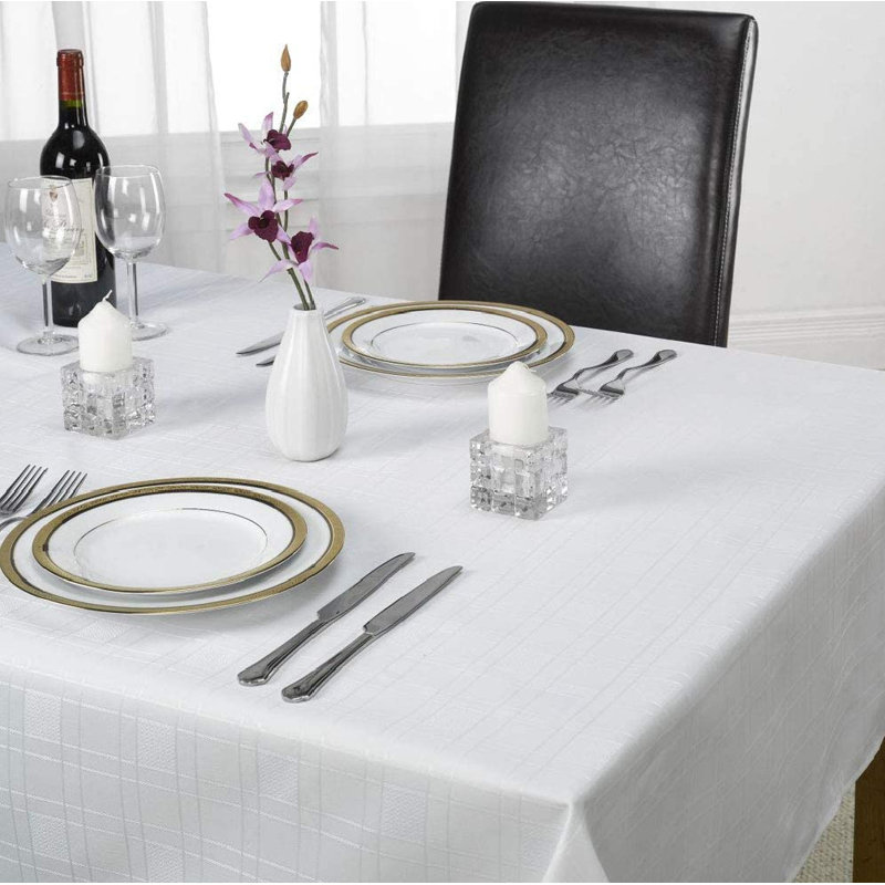 Solid Colour Tablecloth, White, 63cm W x 63cm L, Flower
