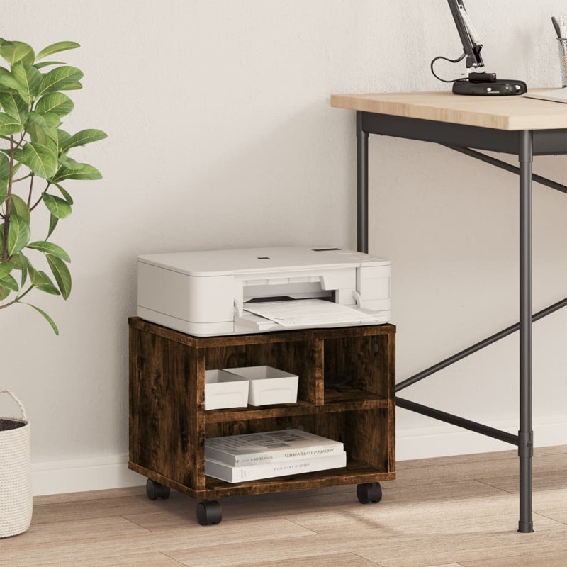 Printer Stand, 34.5cm H x 41cm W x 32cm D, Smoked Oak