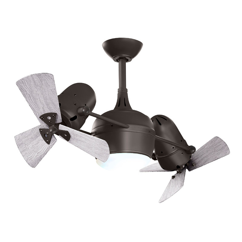 41" Dagny 6 - Blade LED Dual Ceiling Fan with Remote Control and Light Kit Included, Textured Bronze , Barn Wood Tone