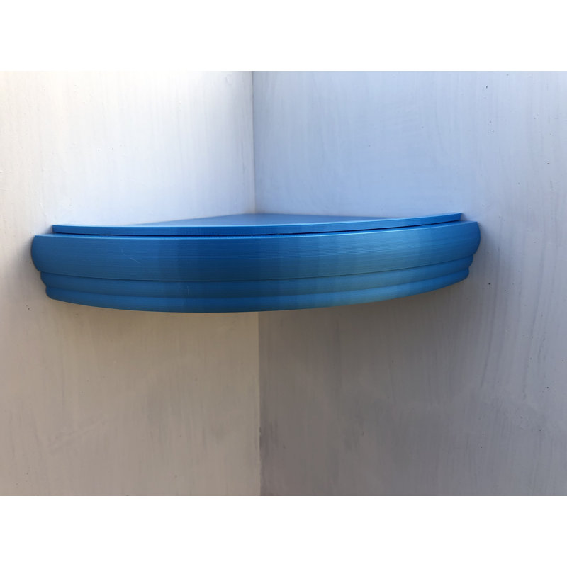 Fordland Triangle Plastic / Acrylic Corner Shelf, Blue, 3.5cm H x 20cm W x 20cm D