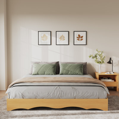 Base de lit plateforme en bois Minimalist Wave Edge