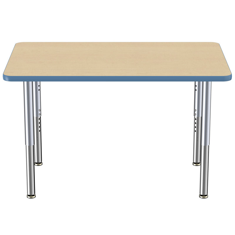 Table rectangulaire d'activité rectangulaire avec pieds réglables, Gris/noir, Super, 30" x 60"