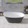 Acrylic Freestanding  Soaking Bathtubs 67'' x 29.5'' Double Slipper Stand Alone Tub in Matte Grey with Side Drain