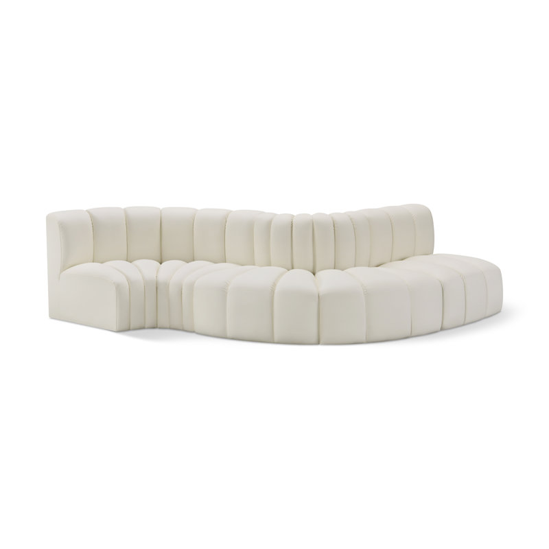 Canapé en cuir végétalien Hugibert, Cuir crème végétalien