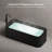 MonBlari 59" X 28" Freestanding Acrylic Black Soaking Bathtub with Overflow and Pop-up Drain For Bathroom-129777456-130367155