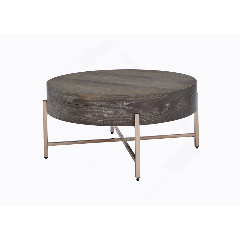 Table basse brun clair et champagne