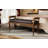 Valmont Mid-Century Modern PU Leather Button-Tufted Upholstered Bench with Gold-Accent Legs-1664128080