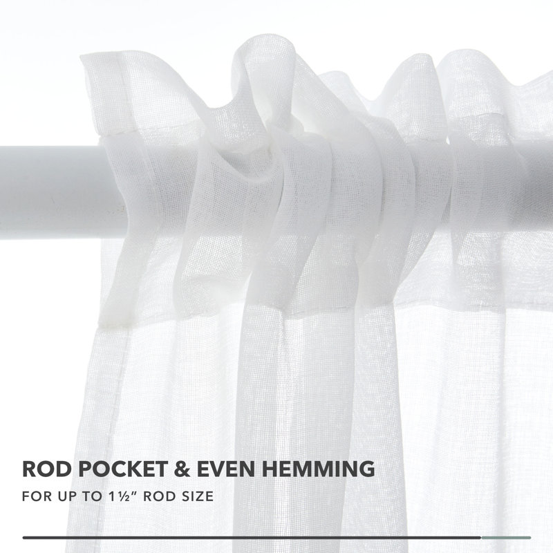 Zhejno Sheer Curtain Pair, 52" W x 96" L, Red Violet