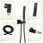 12 Inch Ceiling Mount Shower In Matte Black With Waterfall Tub Spout Attachment - Square Rainfall Head, Handheld Shower, Valve, Easy Installation & Sanitary Practices Kit Including 12" Procedures-127233191