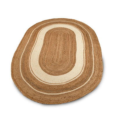 Hand Woven Oval Natural Jute Rug