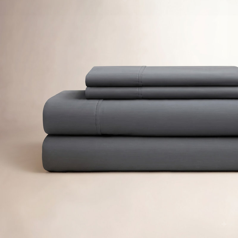 Ensemble de draps 600 fils Marigot Brookside, Ensemble de draps pour lit double avec 2 taies d'o, Ardoise