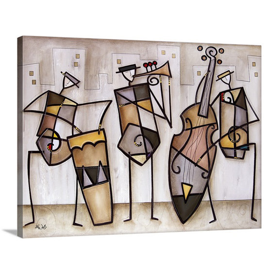 Malveaux Urban Trio par Eric Waugh - impression, H 12 po x l 16 po x P 1,5 po, Toile tendue, Sans cadre