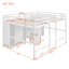 Lit mezzanine double avec placards et escalier