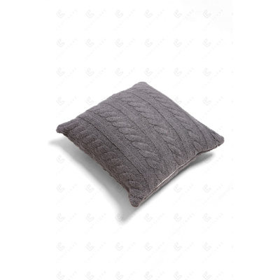 Housse de coussin douce tressée torsadée luxueuse - Gris anthracite