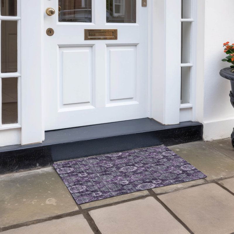 Malchow Washable Damask Indoor / Outdoor Rug, Rectangle 1'8" x 2'6"