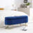 Storage Bench Bedroom Bench, Velvet Oval Upholstered End Of Bed Bench With Golden Metal Legs,50"Modern Storage Ottoman Bench For Bedroom, Living Room,Entryway,Window, Blue