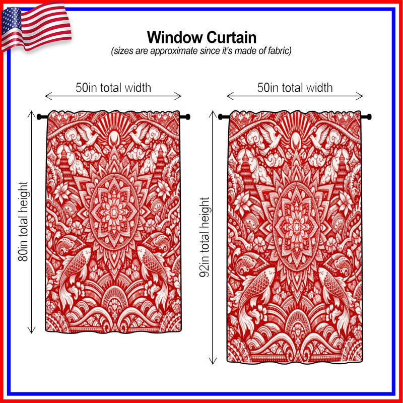 Rideaux de fenêtre complexes et transparents Mandala, 50" x 92" - 1 Panel, Transparent