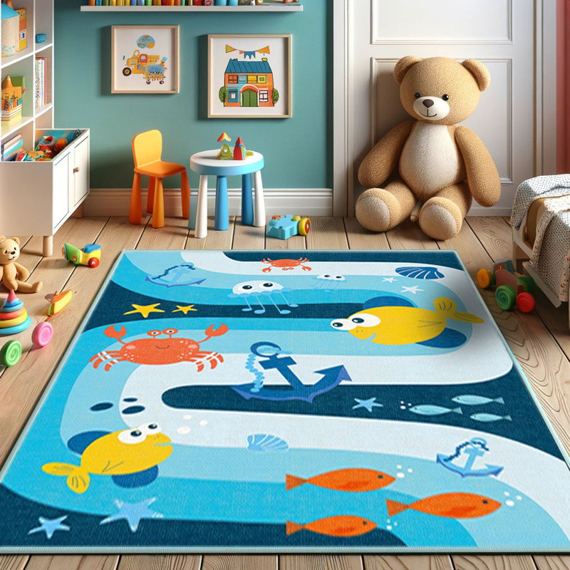 Tapis en coton Jackeline, Rectangle 3 pi 11 po x 7 pi 3 po
