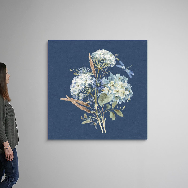 «Bohemian Blue 06 on Blue» par Lisa Audit - reproduction d'art, H 48 po x l 48 po x P 1,25 po, Toile tendue