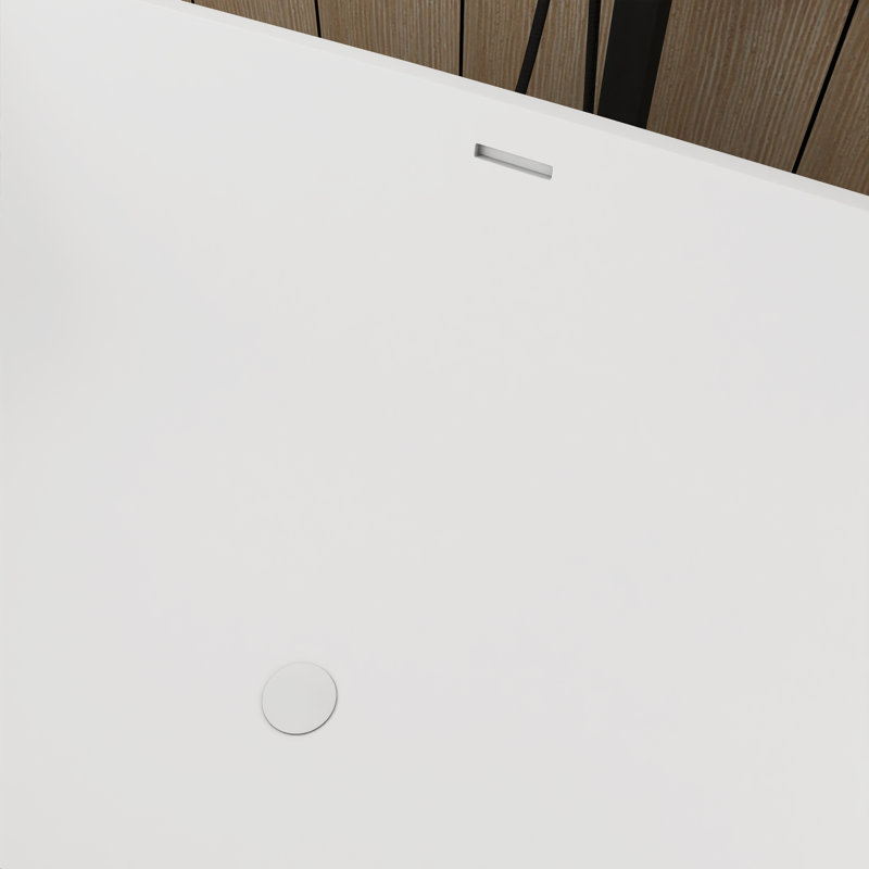 63“ Freestanding Soaking Solid Surface Bathtub