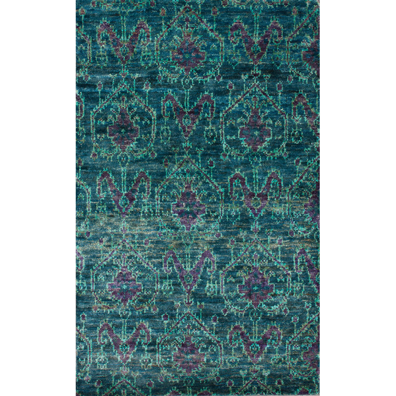Tapis vert Torrance Dayton Ikat, 5 pi x 8 pi