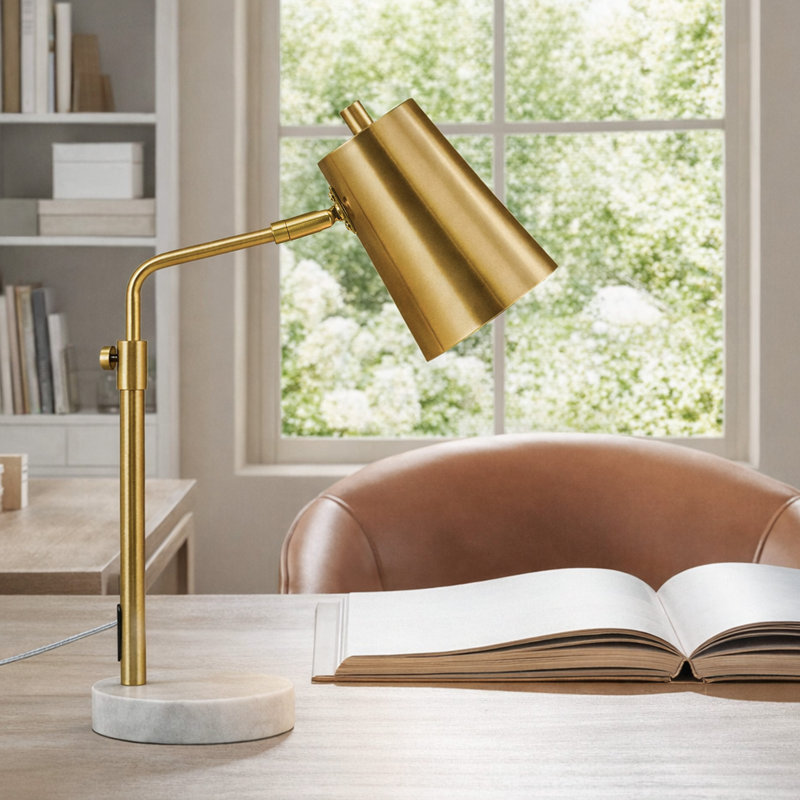 Vazquez 20" Brass Desk Lamp