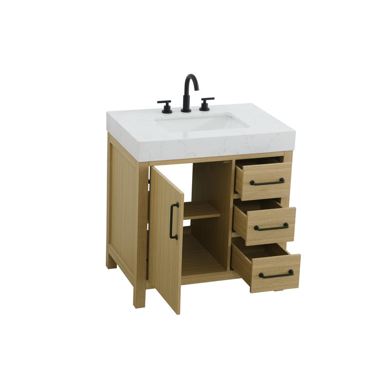 Meuble-lavabo simple 32 po_Traditional_VF60632, Brun miel